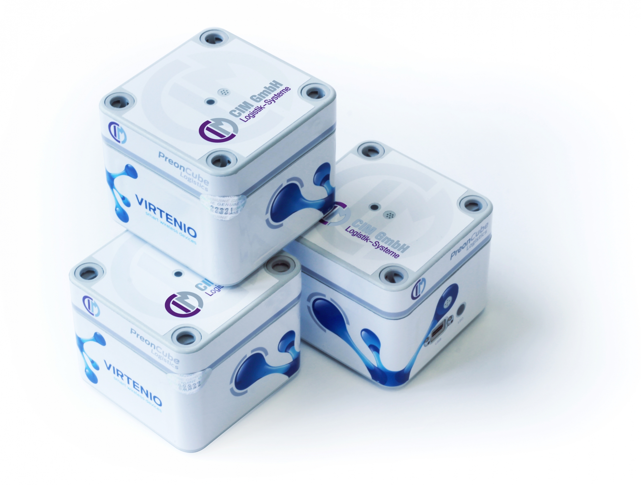 The sensor cubes used by CIM can measure temperature, humidity, acceleration, and so on